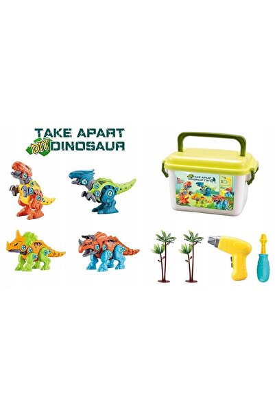 NO BRAND Set de blocuri de construcție creative cu dinozauri și mașină de gău...