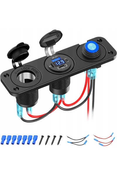 NO BRAND Încărcător auto dual USB QC 3.0 pentru priză brichetă, roșu