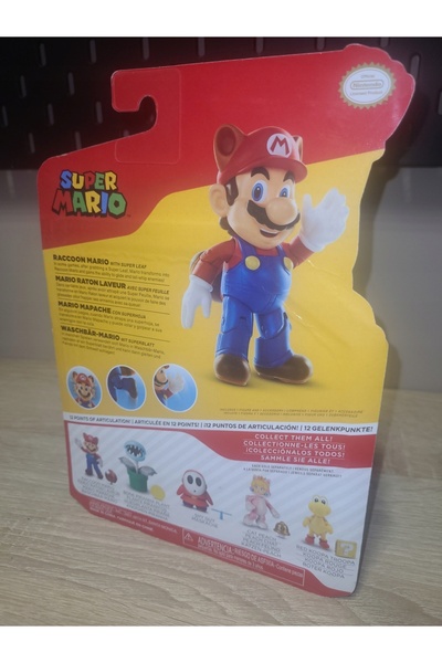 NO BRAND Super Mario Jakks Figurină Articulată Originală Mario Raton + Frunză...