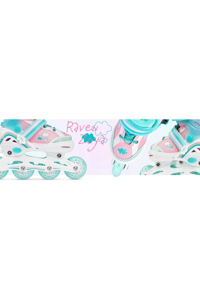 NO BRAND Patine de hochei pe role 4 în 1 reglabile Raven Zoya Mint 27-30 Roți...
