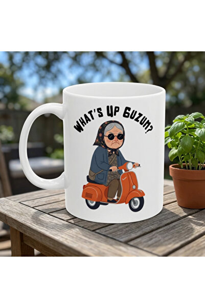 Mood Maker Design "What's Up Guzum?" Yazılı Porselen Kupa Bardak 330 ml - Esp...