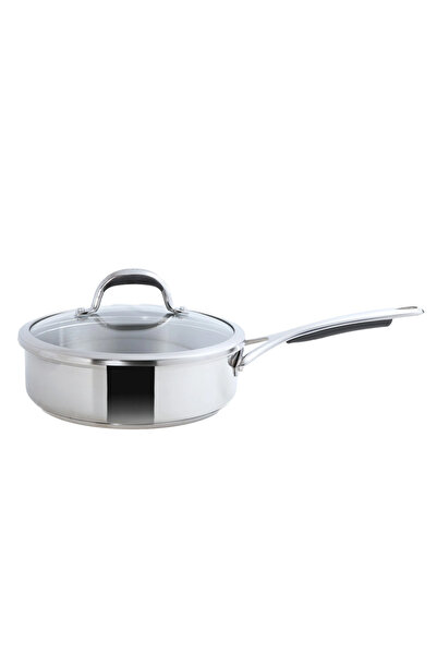 Meyer Select 24cm Stainless Steel Sauté Pan with Tempered Glass Lid – Inducti...