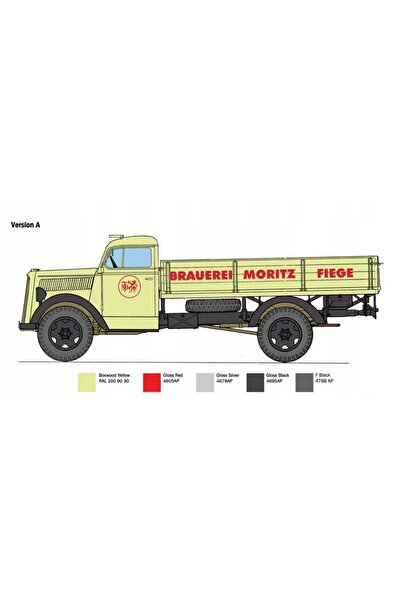 NO BRAND Italeri 3960 Kit model camion clasic Opel Blitz, scară 1/24
