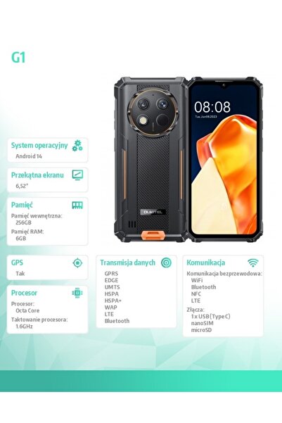 NO BRAND Smartphone rezistent Oukitel G1 6/256 10600Mah 6.52" Android 14 Port...