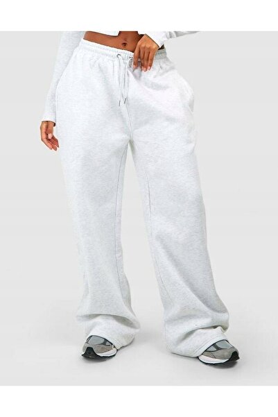 NO BRAND Pantaloni de trening clasici gri, cu picior larg, netezi, lejeri, Bo...