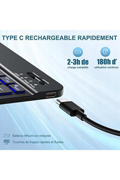 NO BRAND Husă Vobafe cu tastatură LED RGB pentru iPad 10,9 "10 Air 11/5/4, cu...