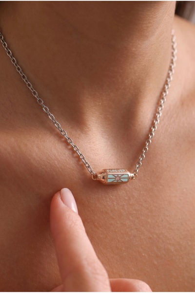 Minon Jewelry Rose Gold Forever, For You Yazılı Aşk Kapsülü Kolye - 925 Ayar ...