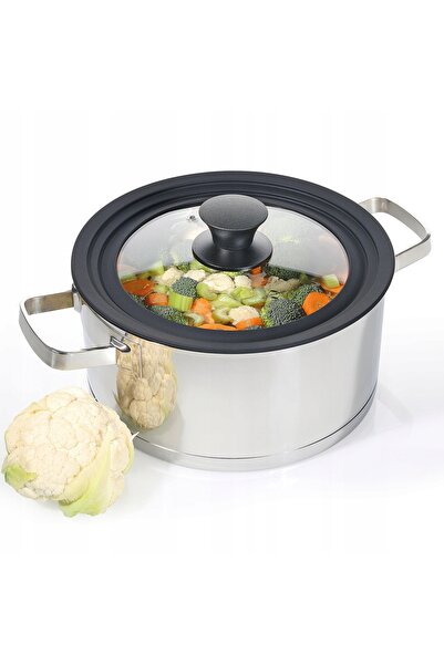 NO BRAND Capac universal, Sticlă borosilicată/Silicon, Mediu 24 cm
