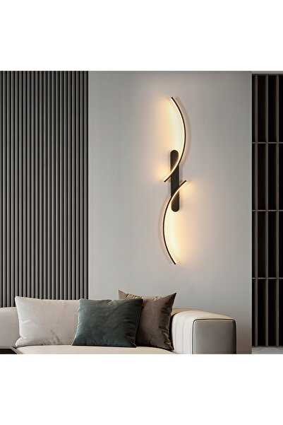 NO BRAND Lampă de perete modernă LED neagră, cu design tip „Kinky”, pentru ho...