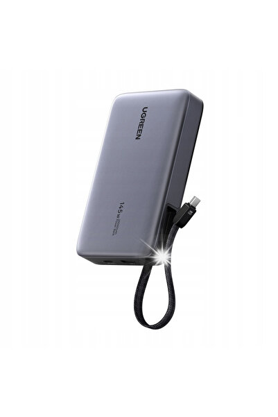 Ugreen Pb551 Power Bank Rapid 20000mAh 145W USB-C+USB cu Cablu Integrat Gri