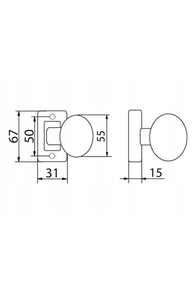 NO BRAND Mâner de ușă tip buton din aluminiu PCV alb