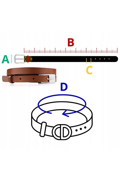 NO BRAND Curea de piele Brodrene maro clasică subțire pentru rochie 110cm
