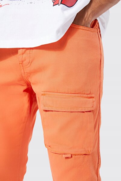 NO BRAND Blugi portocalii Boyfriend Skinny din bumbac Boohoo S