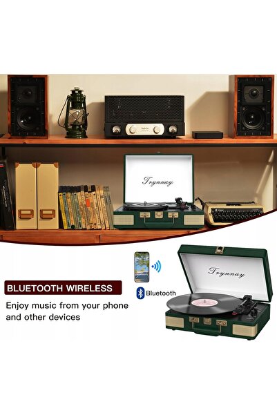 NO BRAND Retronay R610 Retro Bluetooth cu 3 viteze, verde, aparat de redare d...