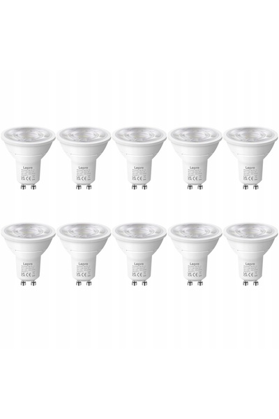 NO BRAND 10x Bec LED GU10 Reglabil 4.5W = 50W 345Lm 2700K Cald 38 °   Lepro