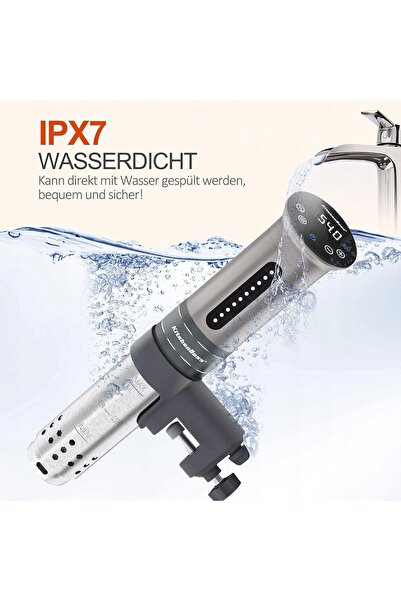 NO BRAND Circurgator Sous Vide 1100W Termostat cu imersie LED IPX7 360 °   50L
