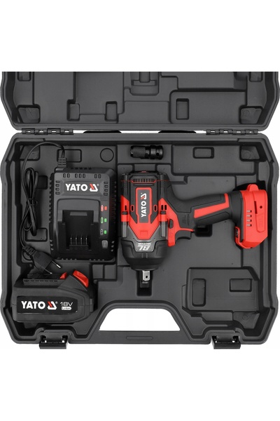 yato Cheie de impact fără fir, fără perii, 18V, 1/2'', 1200NM, 4Ah, cu adaptor