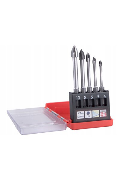 NO BRAND Set de burghie pentru sticlă, ceramică, glazură 4,5,6,8,10 mm Extol ...