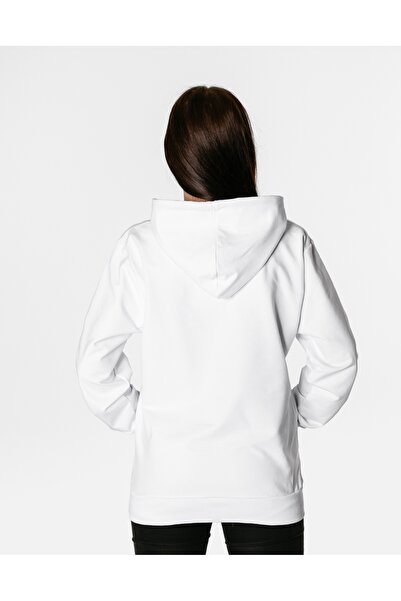 NO BRAND Hanorac sport de damă cu glugă și buzunar cangur, alb, 5499-5 R L