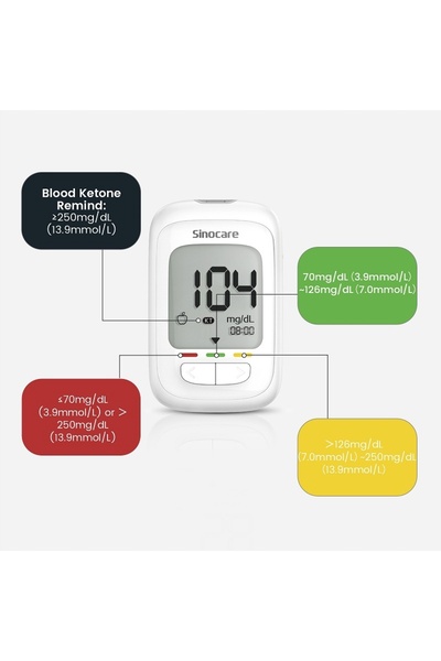 NO BRAND Sinocare Safe Aq Pro I Glucometru cu 50 benzi de testare și 50 lance...