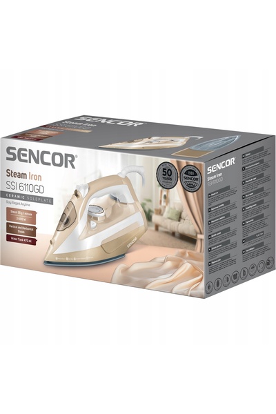 Sencor Fier de călcat cu aburi SSI 6110GD, jet de abur 35g/min, 2600W, capaci...