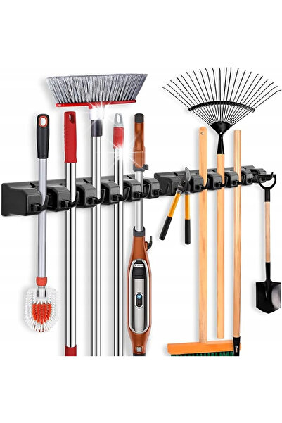 NO BRAND Ibell Organizator 2X pentru Mături și Mopuri, Suport cu 2x5 Locuri +...