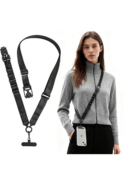Generic Nylon Webbing Phone Sling Lanyard with Tether Adjustable Length Neck ...