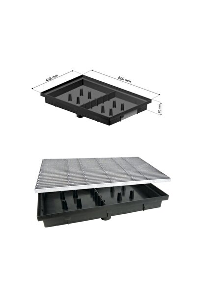 NO BRAND Grilaj metalic de scurgere 60x40 cm pentru instalare încastrată, Ocynk