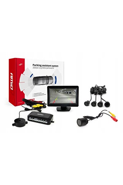AMIO TFT01 Set de senzori de parcare de 4.3 inch cu cameră, 4 senzori, Negru ...