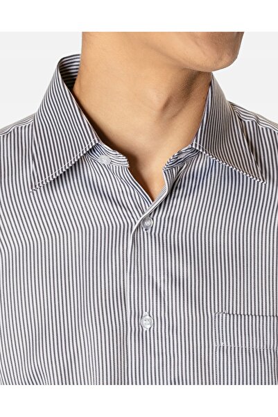 NO BRAND Cămașă elegantă business casual pentru bărbați, din bumbac, cu mânec...