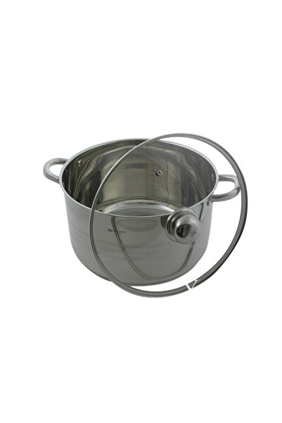 NO BRAND Oală din oțel inoxidabil 14L, pentru inducție și gaz, Zilner, cu capac