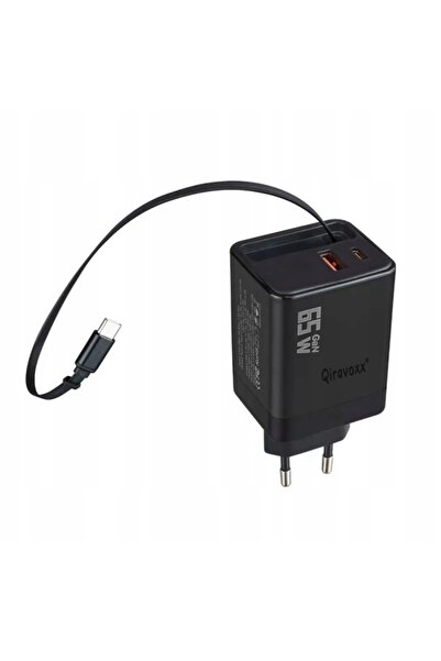 NO BRAND Încărcător rapid, sursă de alimentare PD 65W, cu cablu retractabil î...