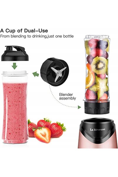 NO BRAND Blender pentru Smoothie-uri 300W La Reveuse 2 Recipiente 550 ml