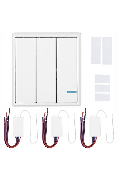 NO BRAND Întrerupător de perete wireless pentru lumină, cu funcție pornit/opr...