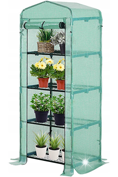 Outsunny Seră de balcon, tip tunel, din plastic, 160X59X49cm