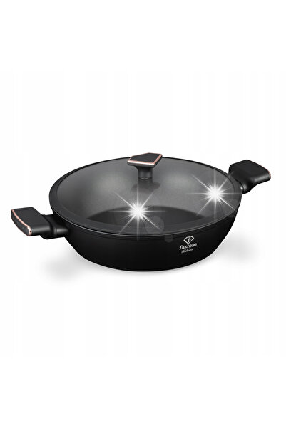 NO BRAND Vas jos de 30 cm cu capac, Fashion Ftv-0036 Negru mat-aur roz