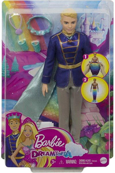 NO BRAND Lalka Ken Dreamtopia Transformare Prinț Sirenă Accesorii 2 în 1 75 d...