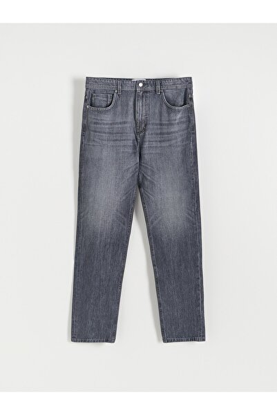 NO BRAND Blugi gri, lungi, cu buzunare, croială slim conică, 29