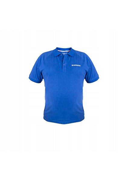 Shimano Tricou polo albastru cu mânecă scurtă, 100% bumbac, mărimea XL
