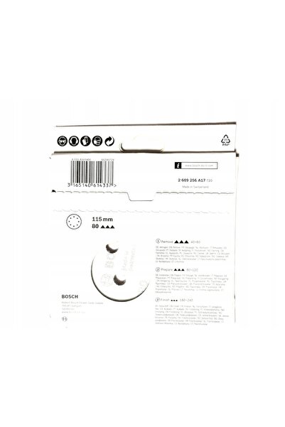NO BRAND Disc abraziv Bosch cu Velcro 115mm P80 Prepare 5 bucăți