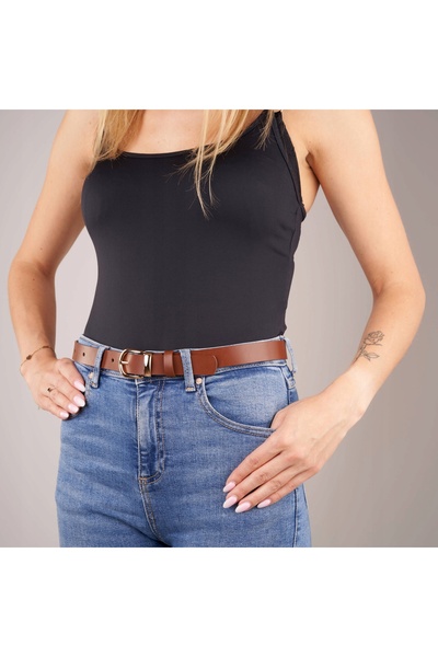 Brødrene Curea din piele pentru femei Brodrene Auriu Bronz Curea elegantă 125 cm