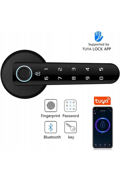 NO BRAND Mâner electronic de ușă cu amprentă, cod și Bluetooth