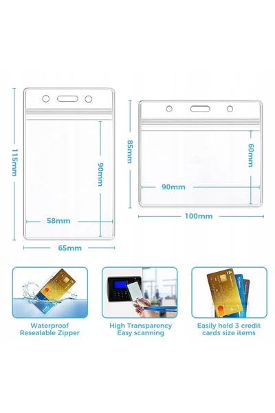 NO BRAND 50x Suport transparent vertical din plastic impermeabil pentru cardu...