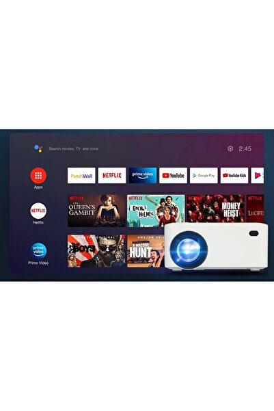 NO BRAND Proiector Android Smart TV Wifi Full HD 7000Lm 400 Ansi LED BT