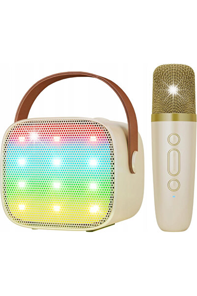 NO BRAND Microfon wireless karaoke cu boxă Bluetooth și efecte LED