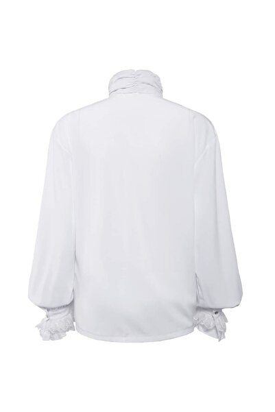 NO BRAND Cămașă costum albă bărbați Prinț Aristocrat Pirat m