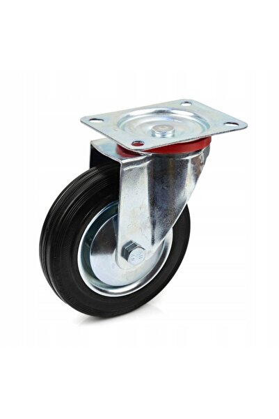 NO BRAND Set 2X Roți pivotante + 2X Roți fixe din cauciuc 200mm 860kg
