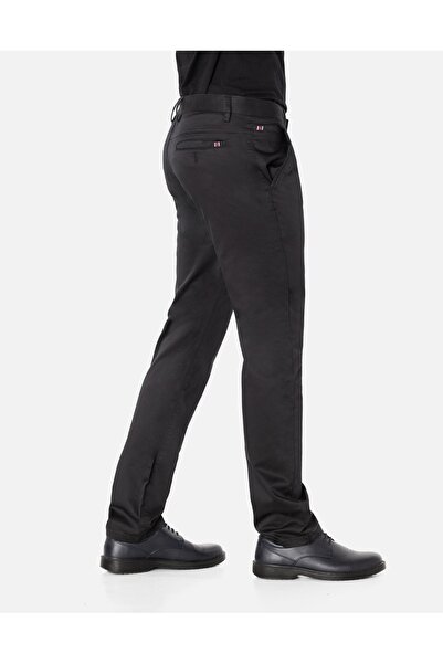 NO BRAND Pantaloni eleganți formali negri din bumbac pentru bărbați, tip chin...