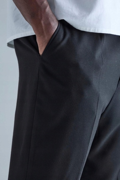 NO BRAND Pantaloni lungi negri, netezi, clasici, croială dreaptă, Boohooman 46