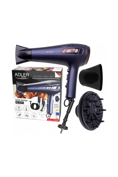 adler Uscător de păr pliabil fără fir Ad2273 Difuzor Ionizare 2400W